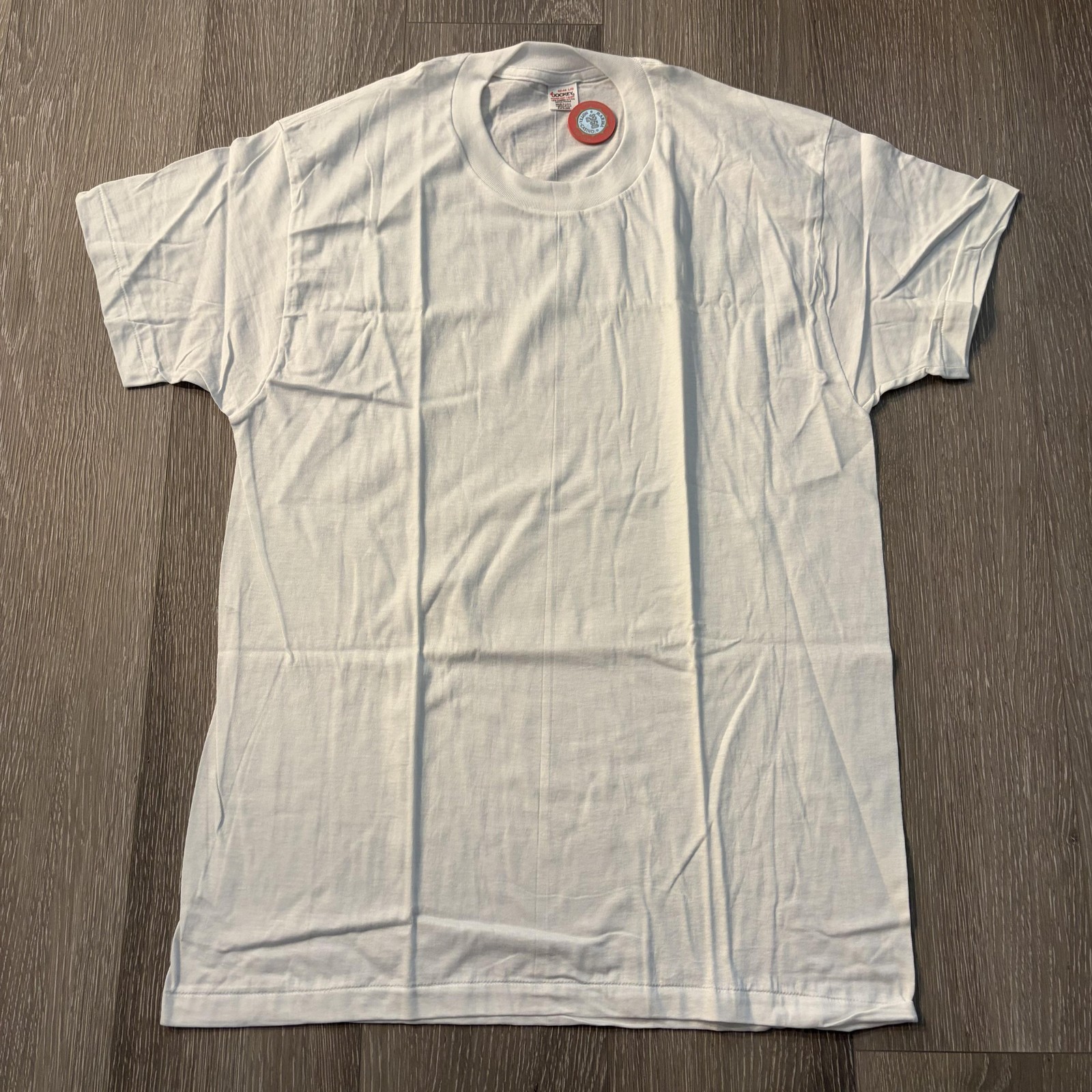Jockey Shirt Mens Large White Power Knit Blank Tee T-Shirt Crewneck USA