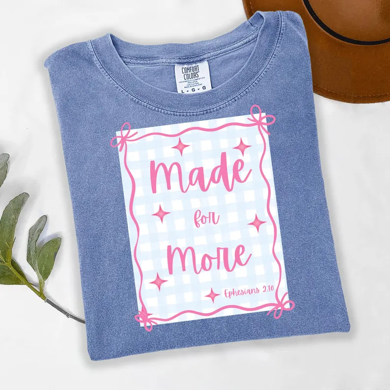 Comfort Tee Made For More Gingham Bow