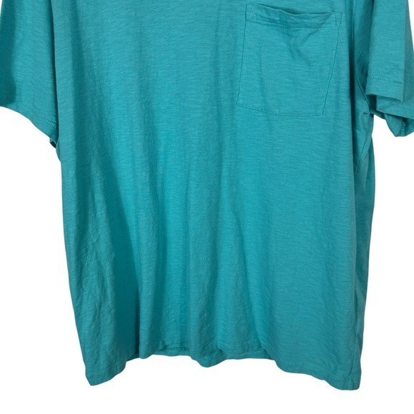 J.Crew Slub Cotton Pocket Tee, Aquatic Blue, Size XL