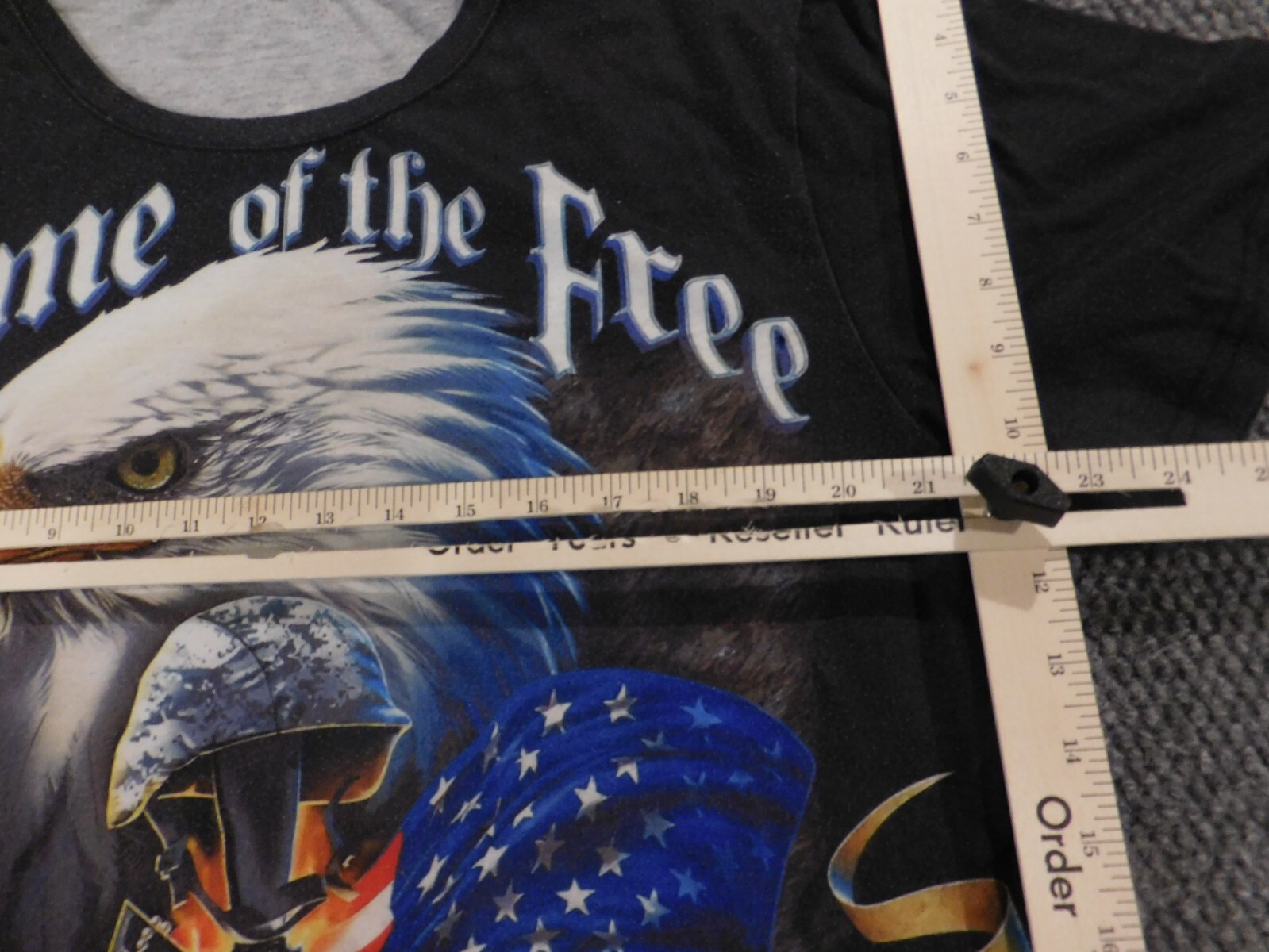 American Soldier Mens Shirt Extra Large Black Eagle home of the free gun