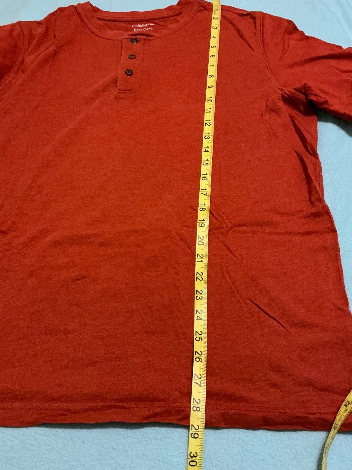 Croft and Barrow Easy Care Button Up Tee Short Sleeve T-Shirt. Size L