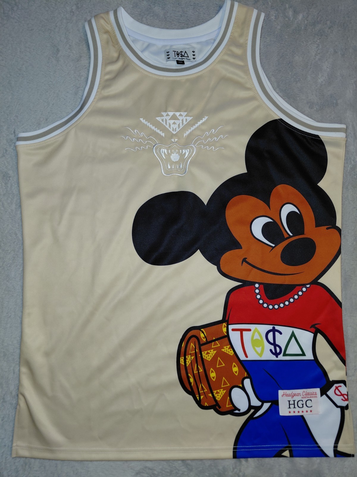 Tisa Mickey & Minney Mouse Headgear Classics Embroidered Basketball Jersey 2XL
