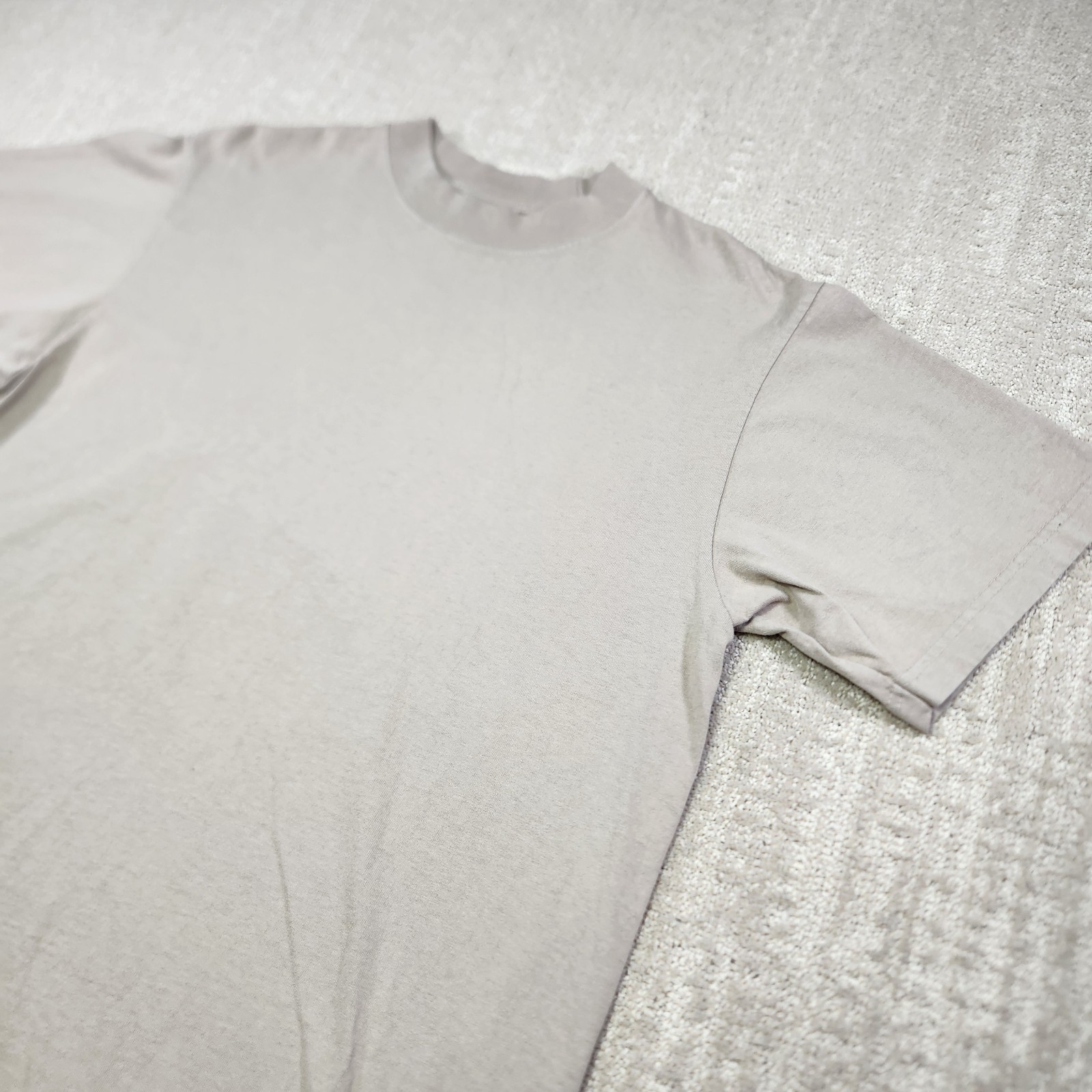 Shaka Wear Shirt Men Medium Heavy Cotton USA Heavyweight Beige Crewneck