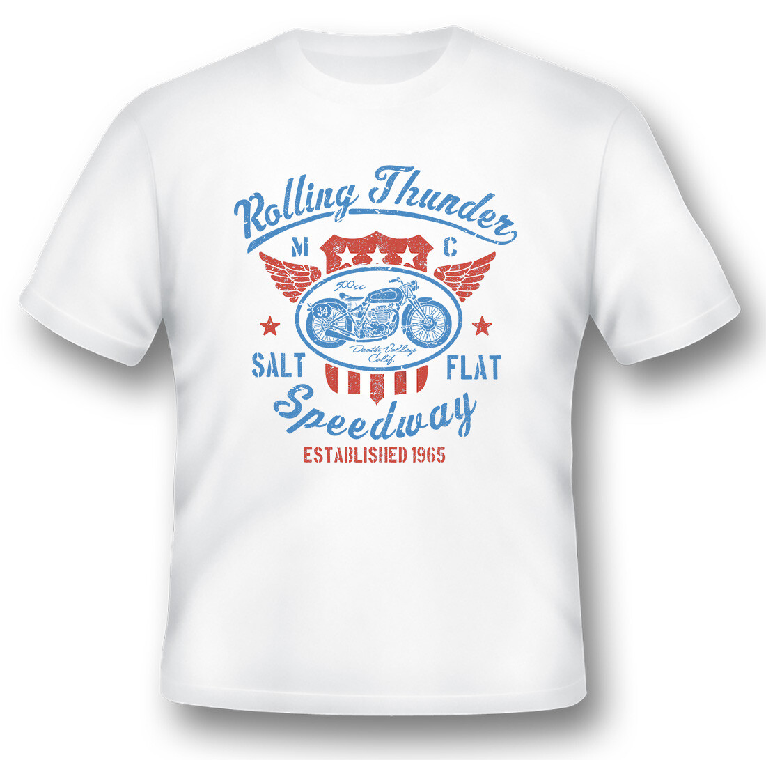 Rolling thunder salt flat speedway black or white tee