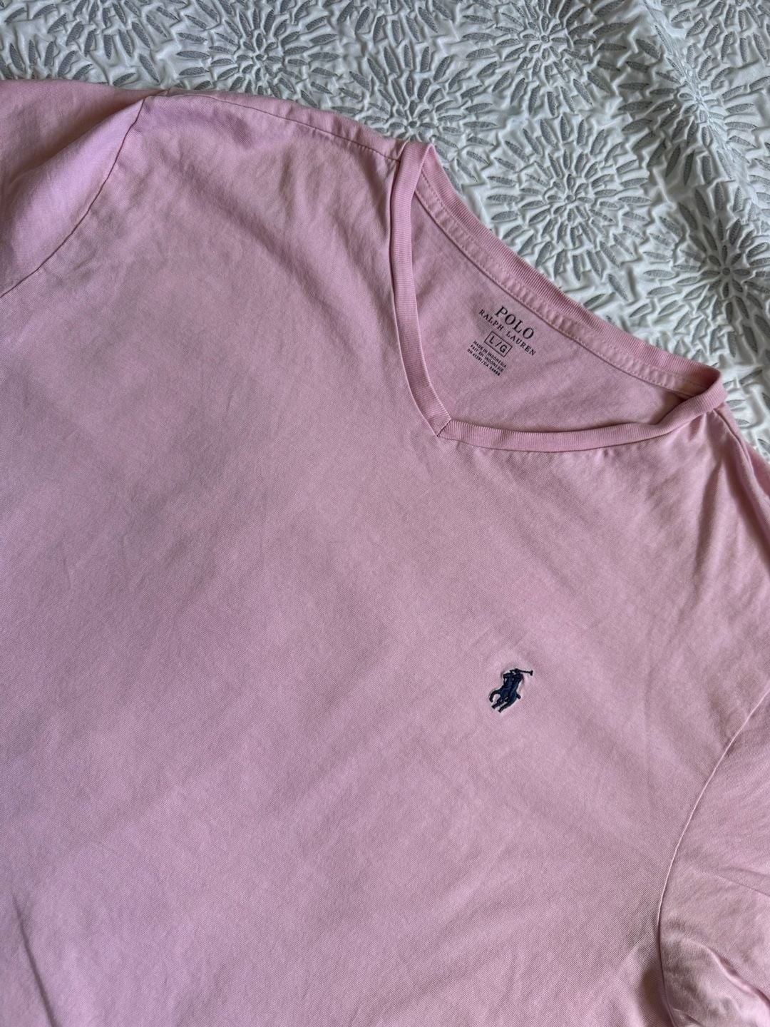 Polo Ralph Lauren Men&rsquo;s Essential V-Neck T-Shirt Pink Men’s L