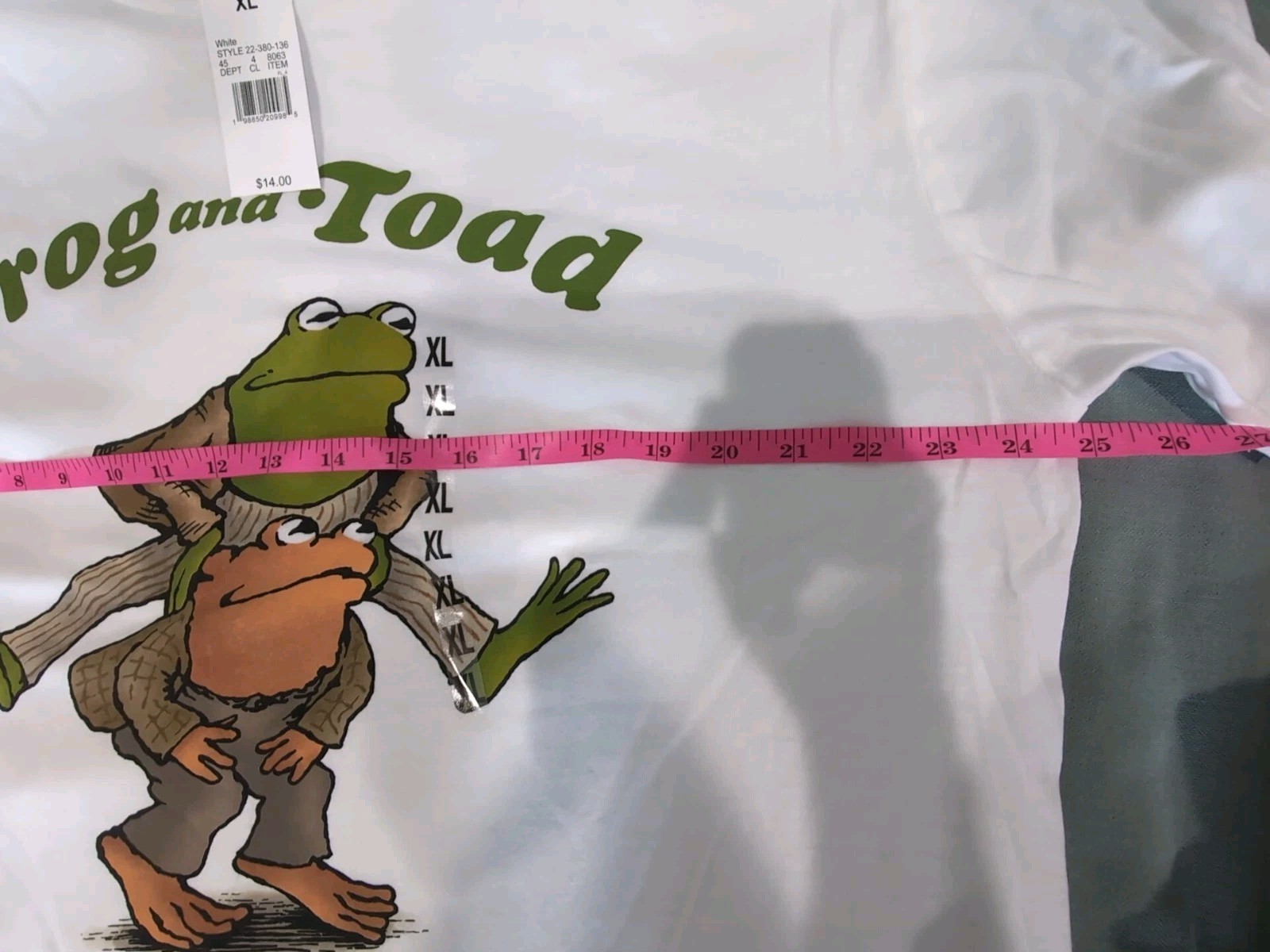 NWT Frog and Toad Grapic White T-Shirt Men&rsquo;s Sz XL & Women&rsquo;s Sz 2X Pit 2 Pit 25&Prime;