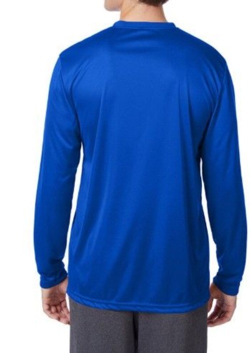Hanes 482L Adult Cool DRI w/Fresh IQ Long-Sleeve Performance T-Shirt Deep Royal