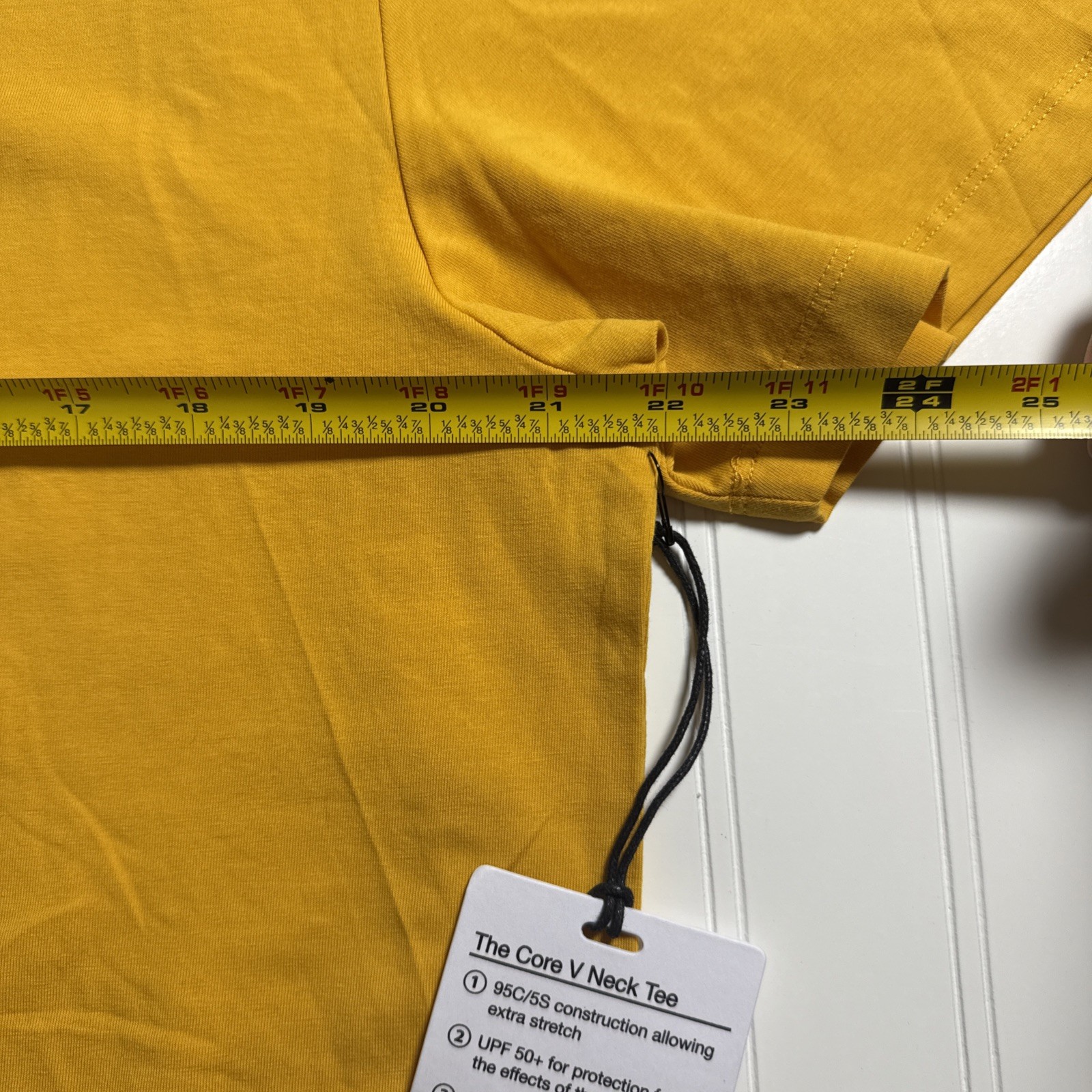 Paper Denim & Cloth L Men&rsquo;s UPF 50+ Sun Protection Yellow VNeck T-Shirt Large