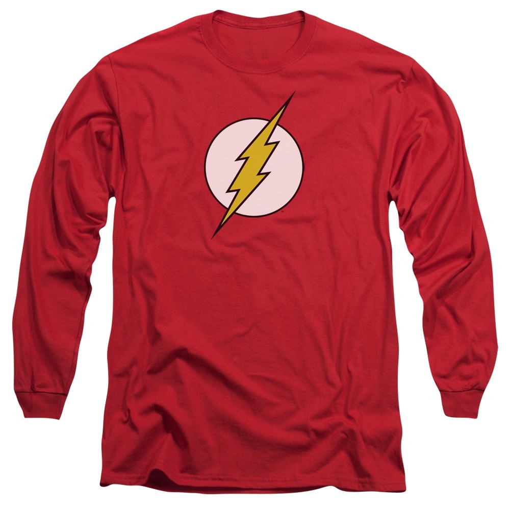 The Flash Logo Men&rsquo;s Long Sleeve T-Shirt Classic DC Comics Licensed S-3XL Tee