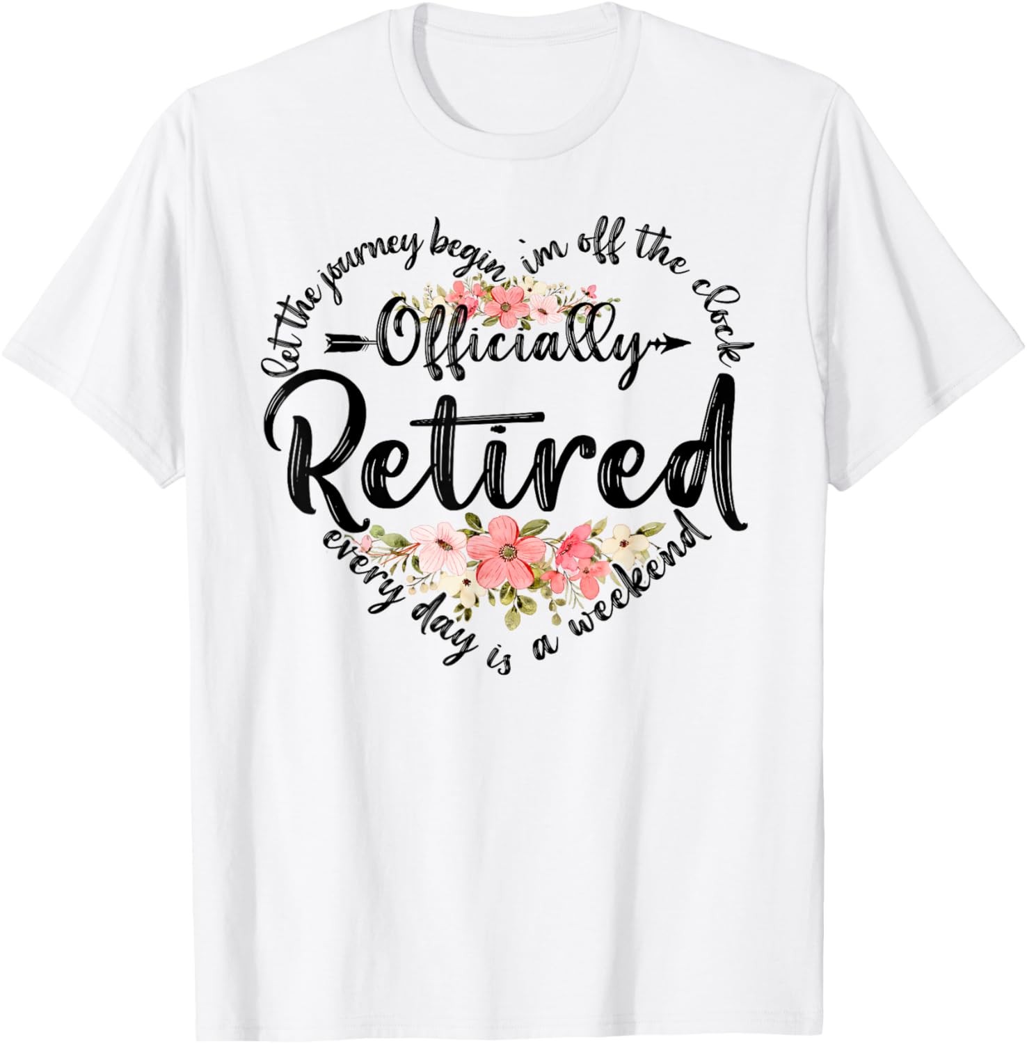 Officially Retired Heart Cute Retirement Gifts For Women T-Shirt
