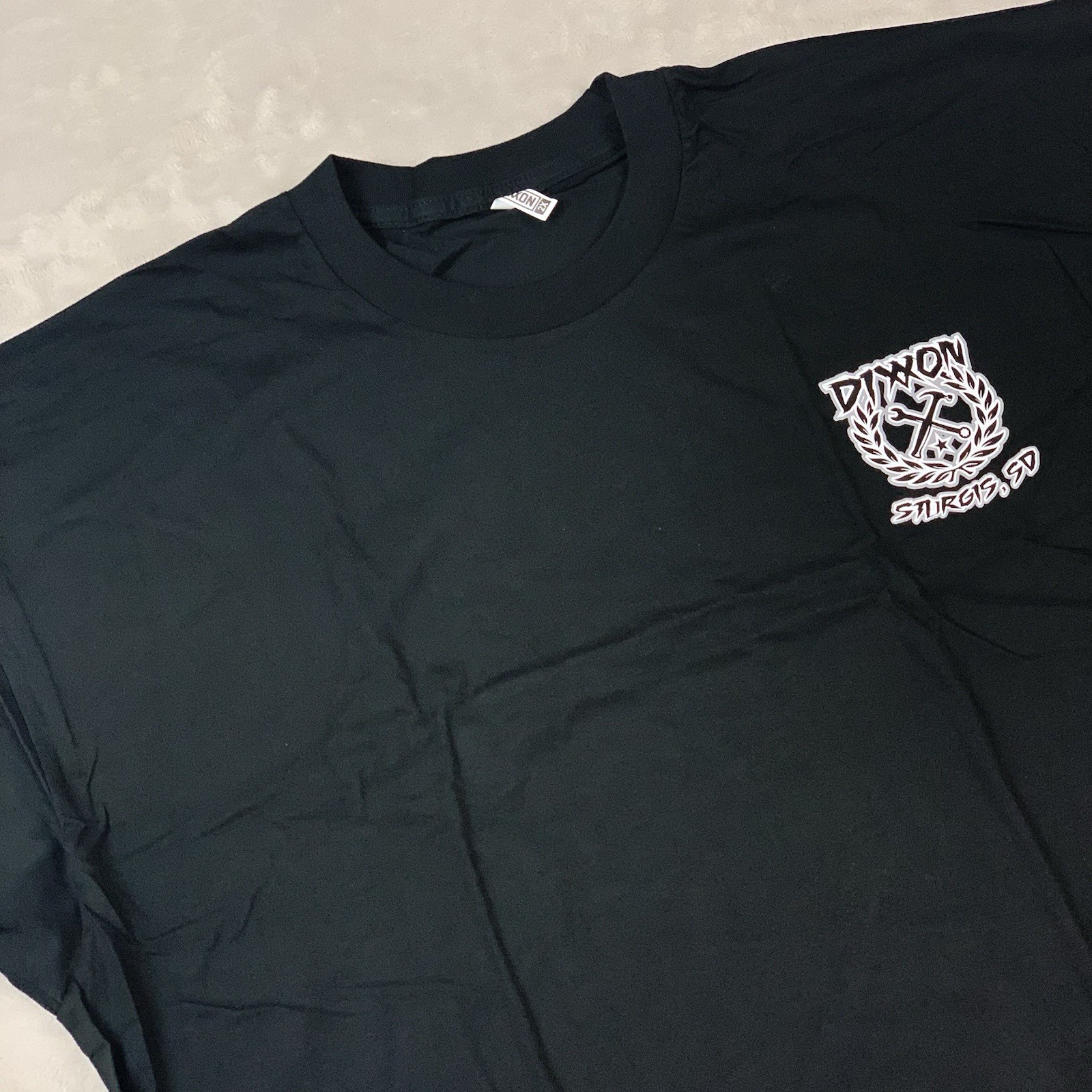 Dixxon Flannel Co Gray Sketchy Crest Sturgis T Shirt Mens 2XL Black Short Sleeve