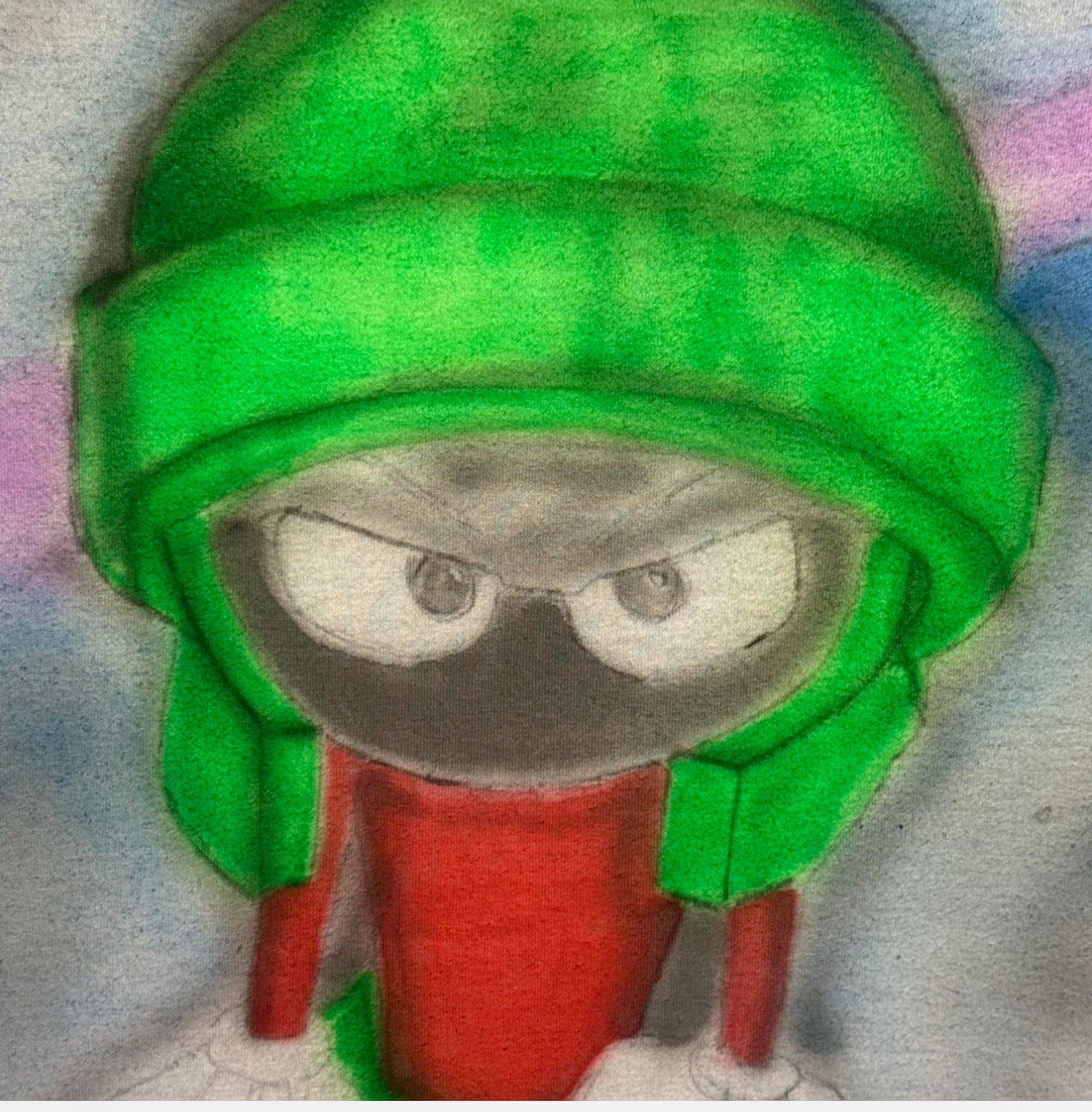 Custom Airbrushed Marvin the Martian T-Shirt – Hand-Painted size