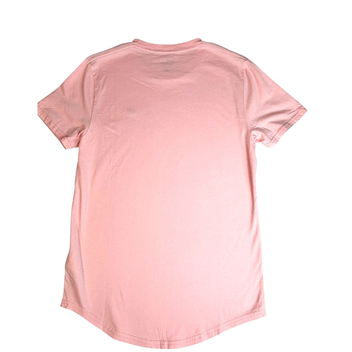 HOLLISTER MEN&rsquo;S PINK SCOLLOPED CURVED HEM CASUAL T SHIRT SIZE MEDIUM