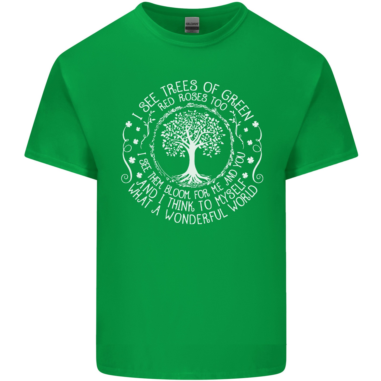 Trees What a Wonderful World Environment Mens Light Cotton T-Shirt