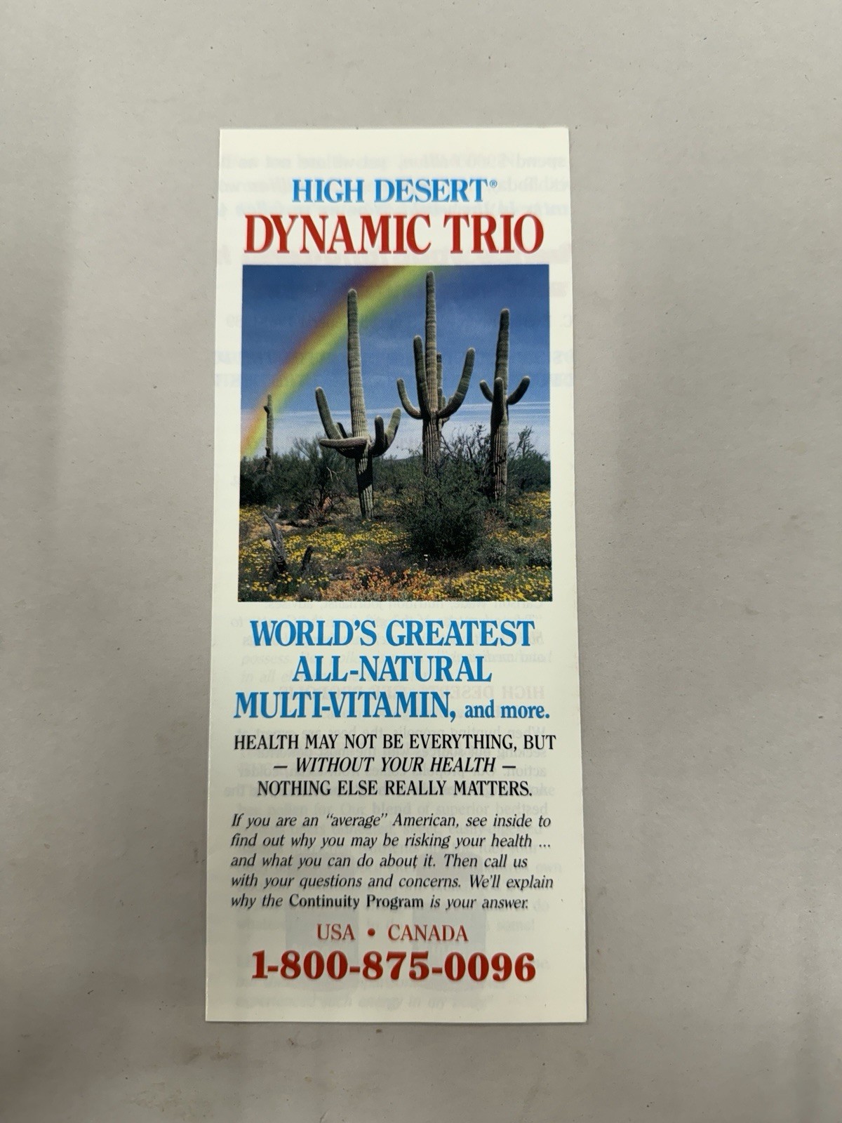 High Desert Dynamic Trio Vintage Health Brochure Mailer