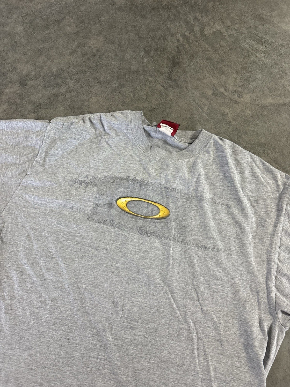 Oakley software Mens Gray Logo Graphic Crew Neck Short Sleeve T-Shirt XL Cotton