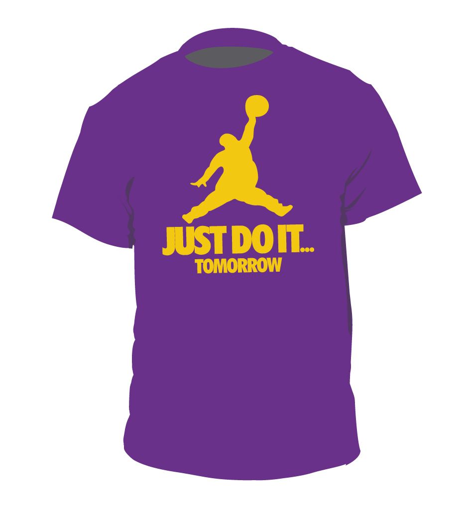 Just Do It Tomorrow parody shirt Funny Procrastination basketball purple gold