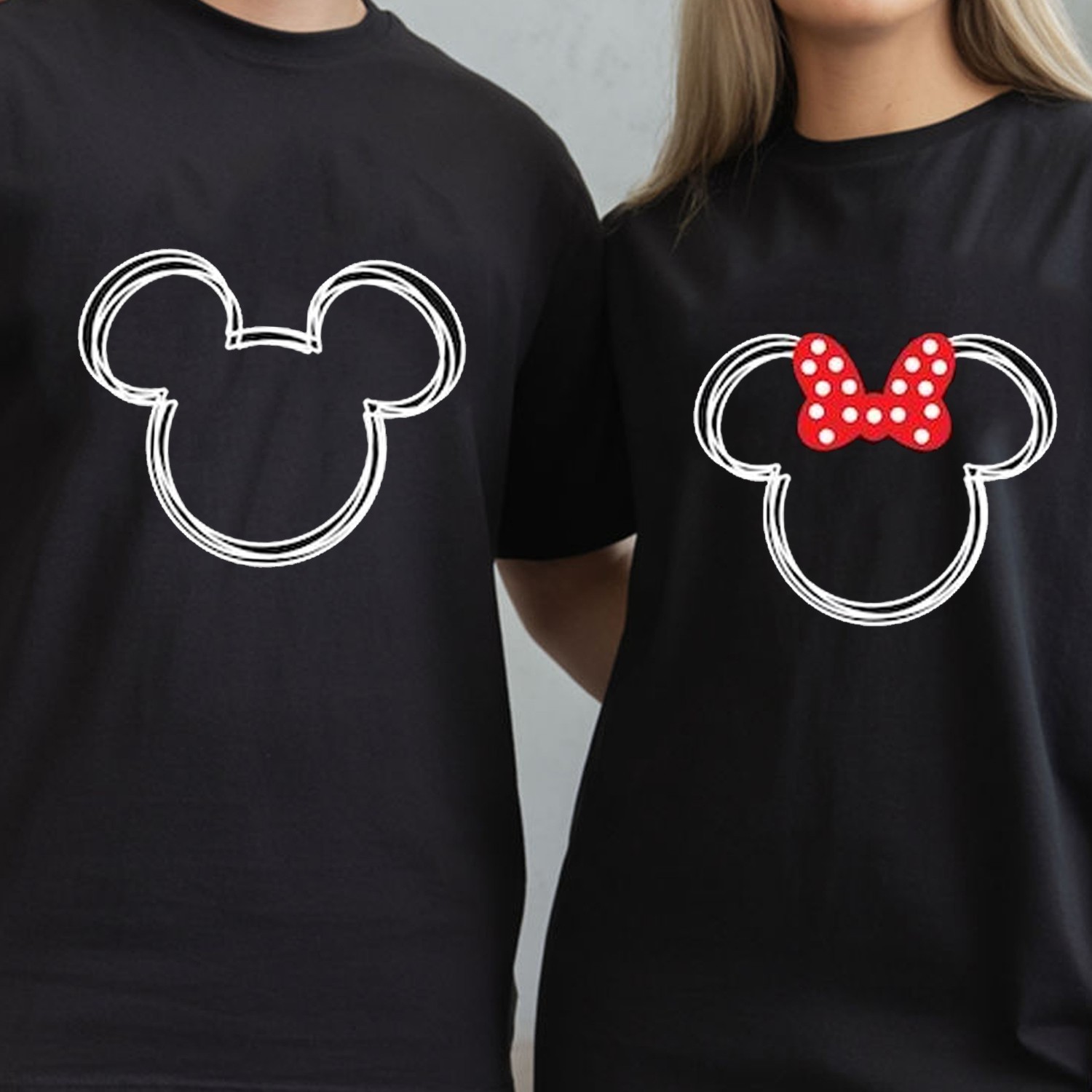 Mickey and Minnie Basic Tee, Disney Couple Matching T-shirts, for Valentine Gift