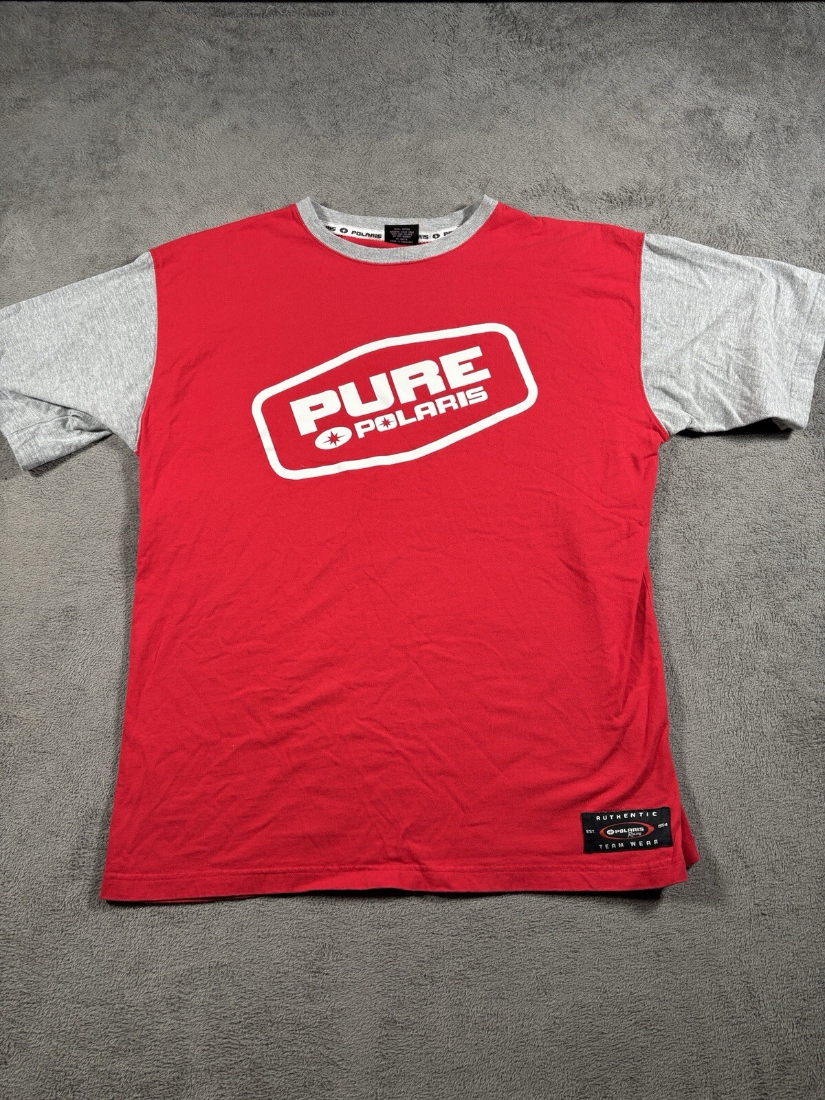 VINTAGE Polaris Racing Shirt Mens 2XL Red Authentic Team Wear Spell T-shirt Y2K