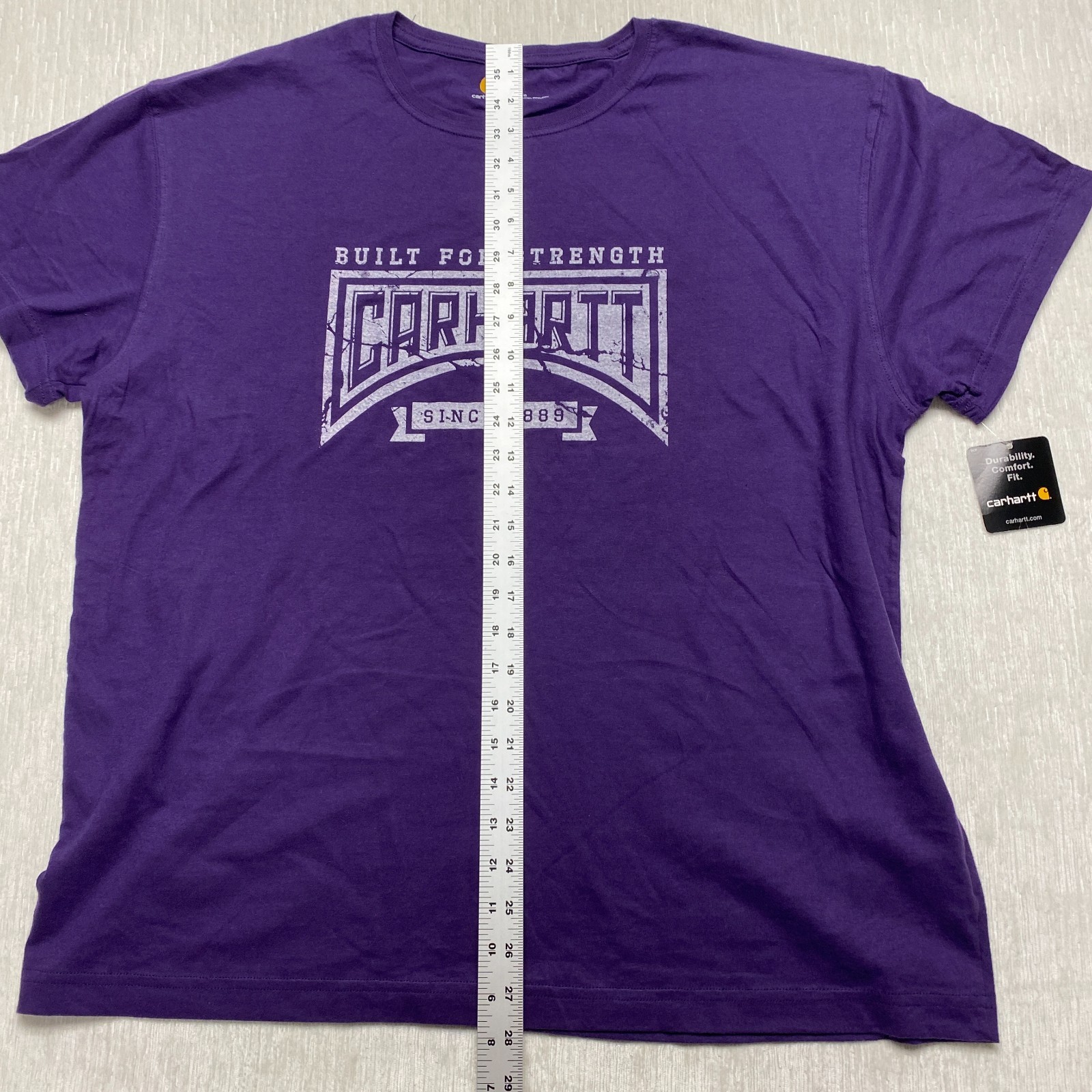 Carhartt Built for Strength T-Shirt Mens XL Purple Graphic Print Cotton Comfort