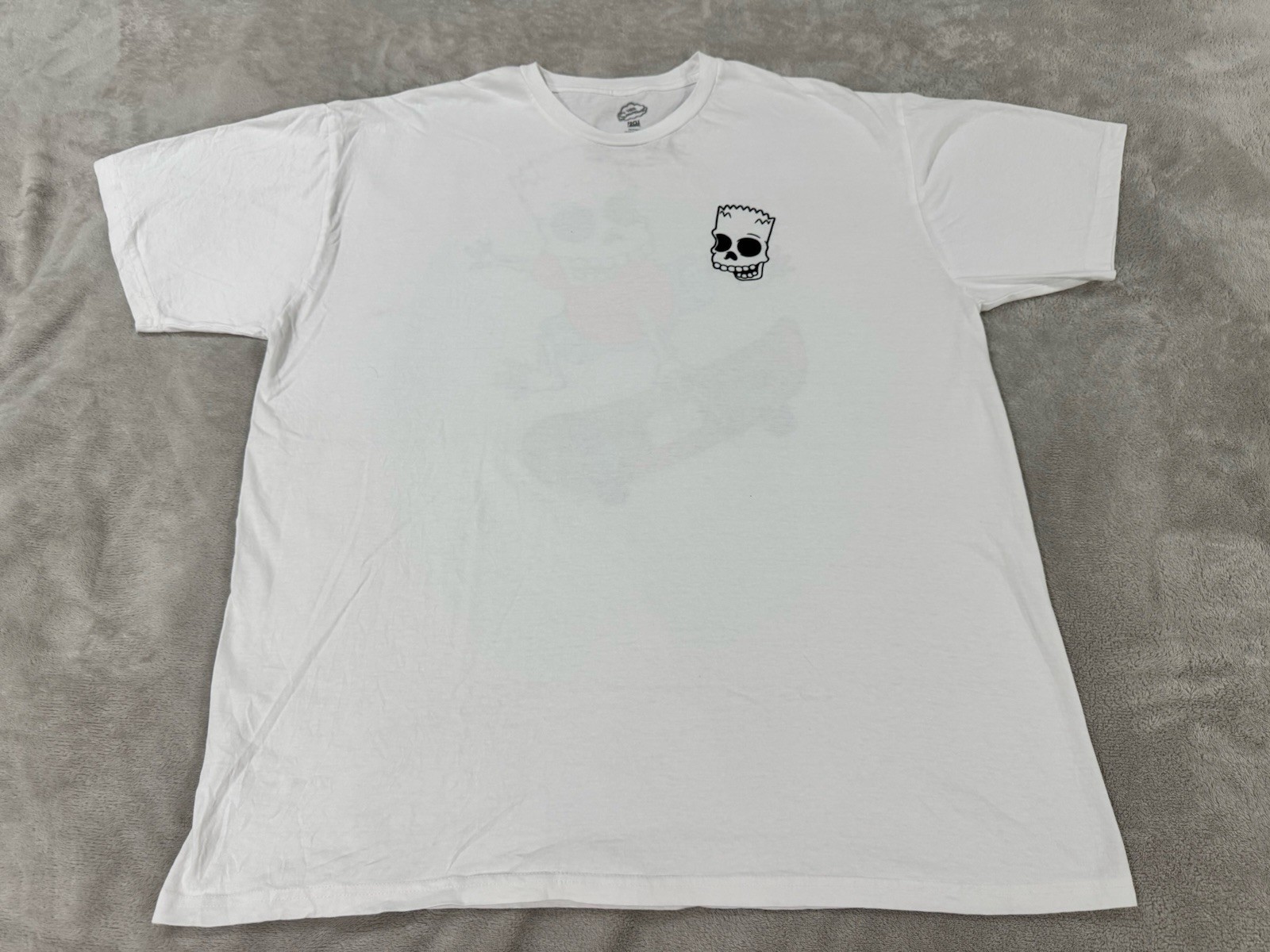 The Simpsons Halloween T-Shirt Sz XL Bart Skeleton Skateboarding Cotton Tee