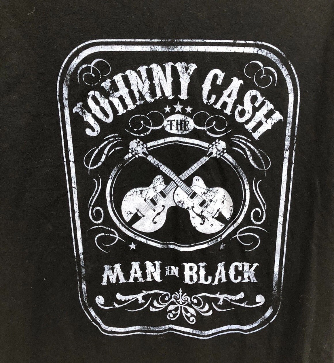 Johnny Cash Man in Black Nashville Tennessee Music Black Tee Shirt Size Large