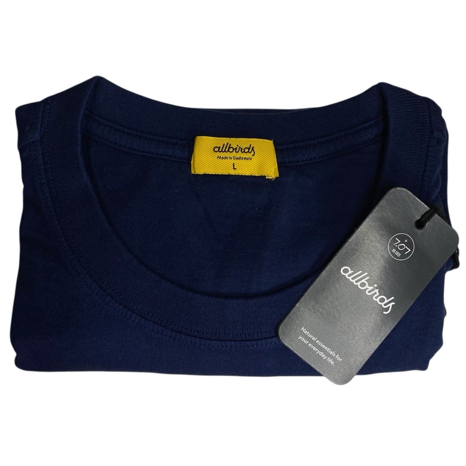 Allbirds T-Shirt Mens Large Blue Organic Cotton Short Sleeve Logo Tee Casual NWT