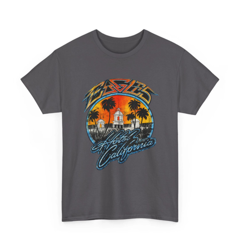 Vintage 80s Hotel California Y2k Eagles T-Shirt Rock Band T-Shirt