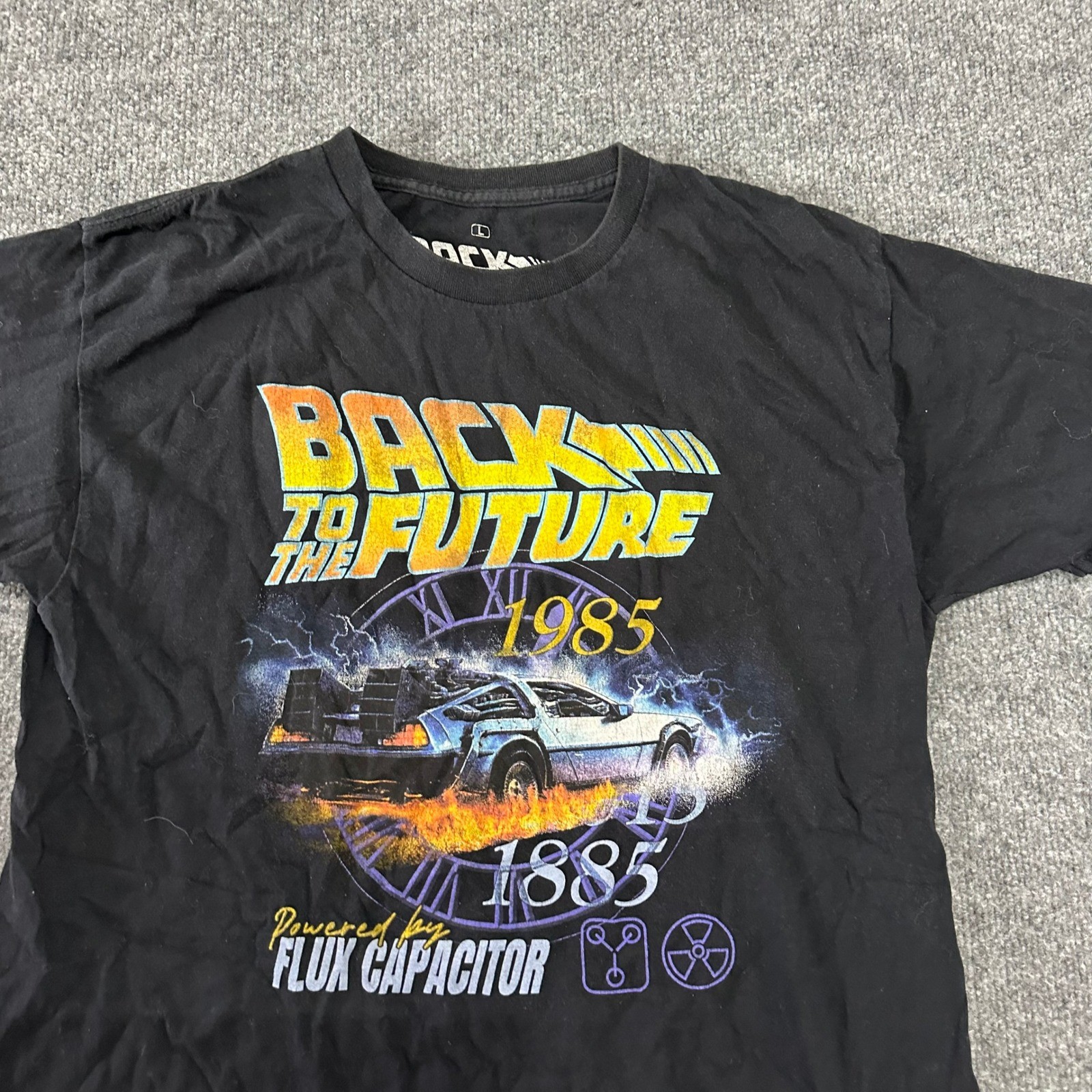 Ripple Junction T-Shirt Mens Size L Black Back to the Future Movie Graphic Tee