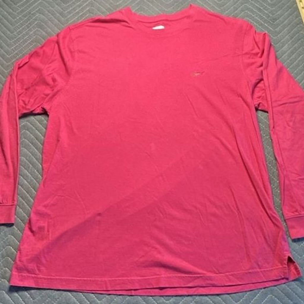 Greg Norman Mens XXL Long Sleeve Shark Logo Performance Crewneck T-Shirt Pink