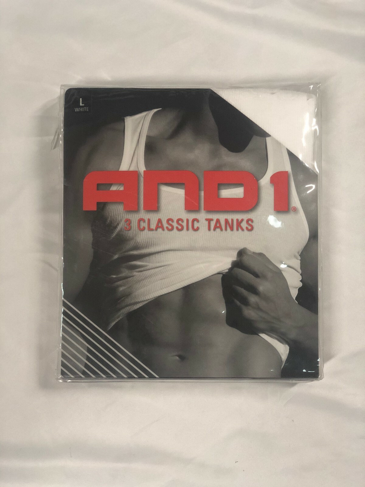 New AND1 Men&rsquo;s 3 Pack Classic Ribbed Tanks A Shirts, White, Size LARGE Only