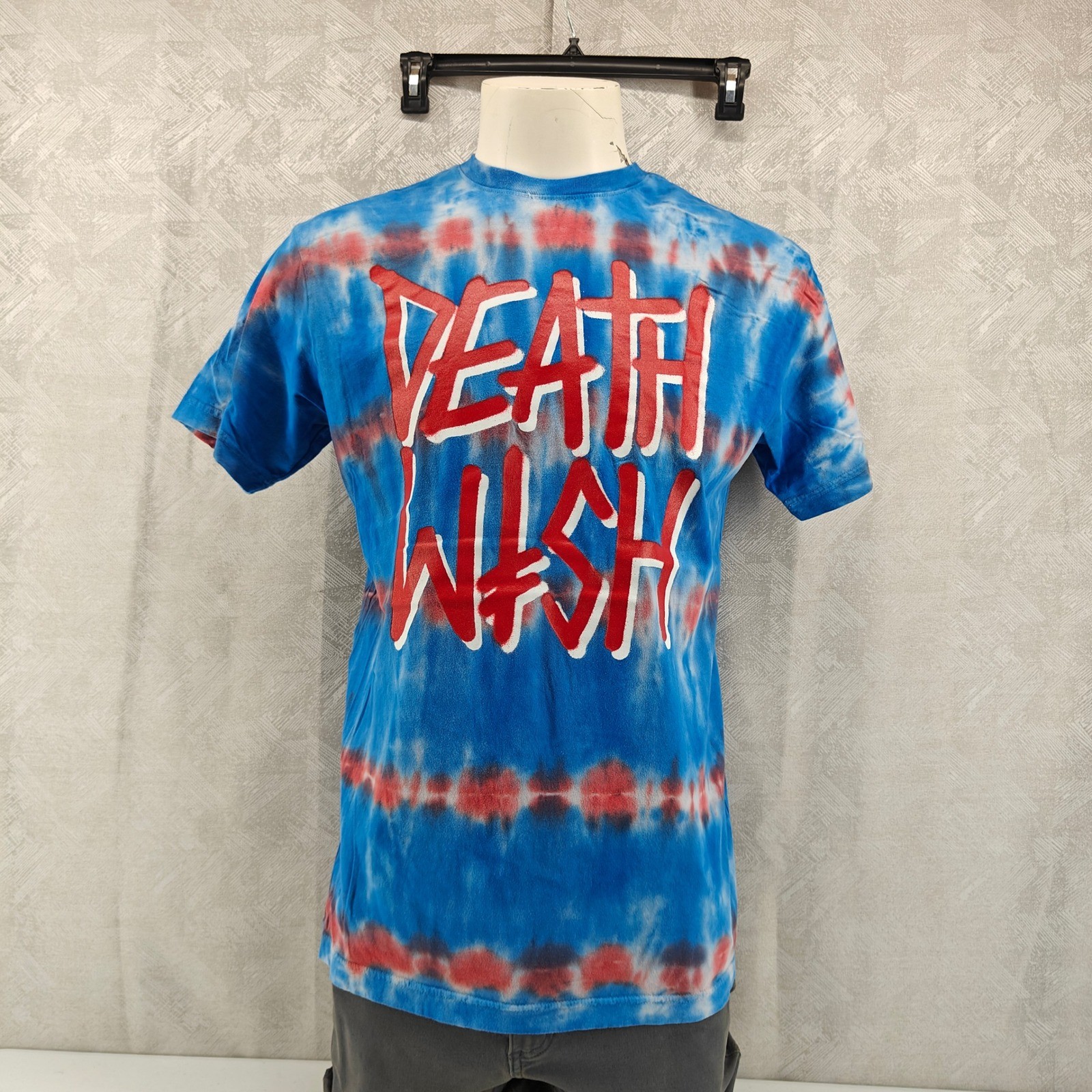 Deathwish Skateboarding Shirt Mens L Blue Tie Dye Logo Graphic Skater Streetwear