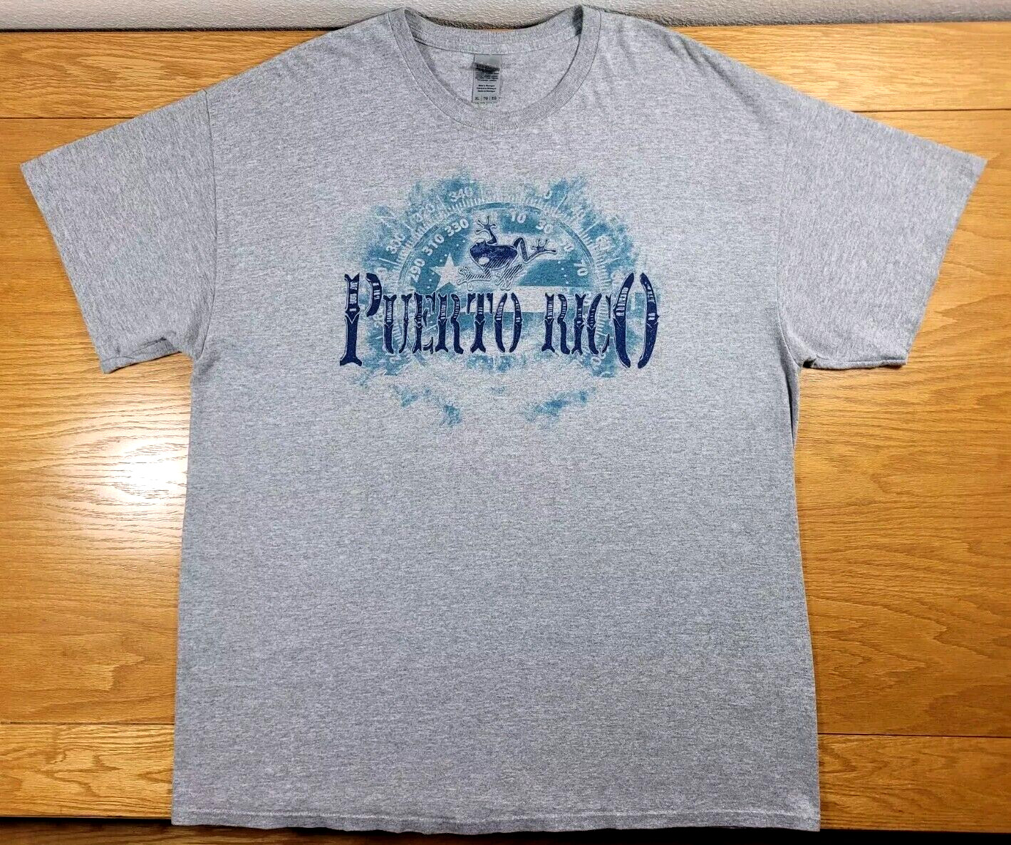 Puerto Rico T-Shirt Men&rsquo;s XL Gray Blue Adult Casual Athletic Travel Souvenir Tee