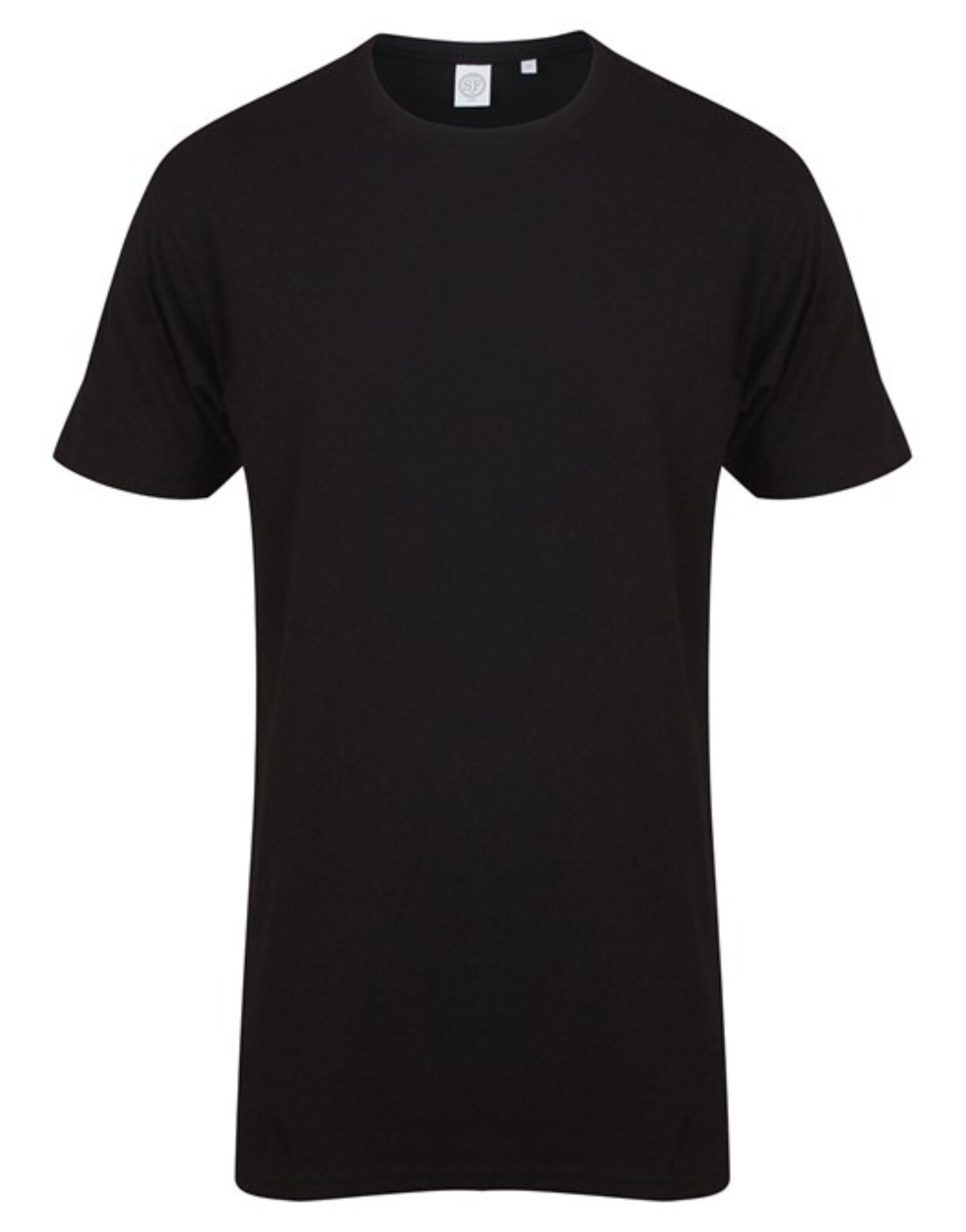 Mens Longline T Shirt with Dipped Hem Casual Short Sleeve Round Neck Cotton Tee