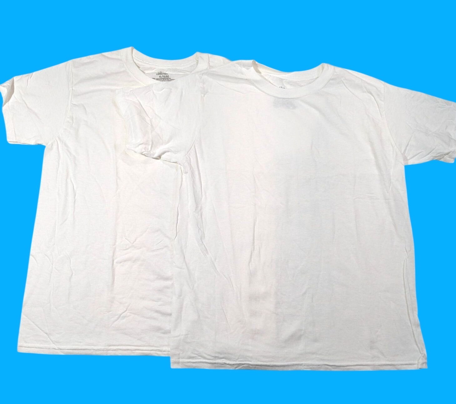 Hanes ComfortSoft Mens White Crewneck T-Shirts XL 100% Cotton Set Of 2 NWOT