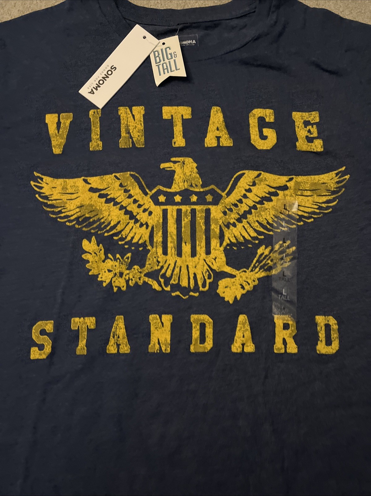 Sonoma Vintage Standard Blue T-Shirt Big & Tall L