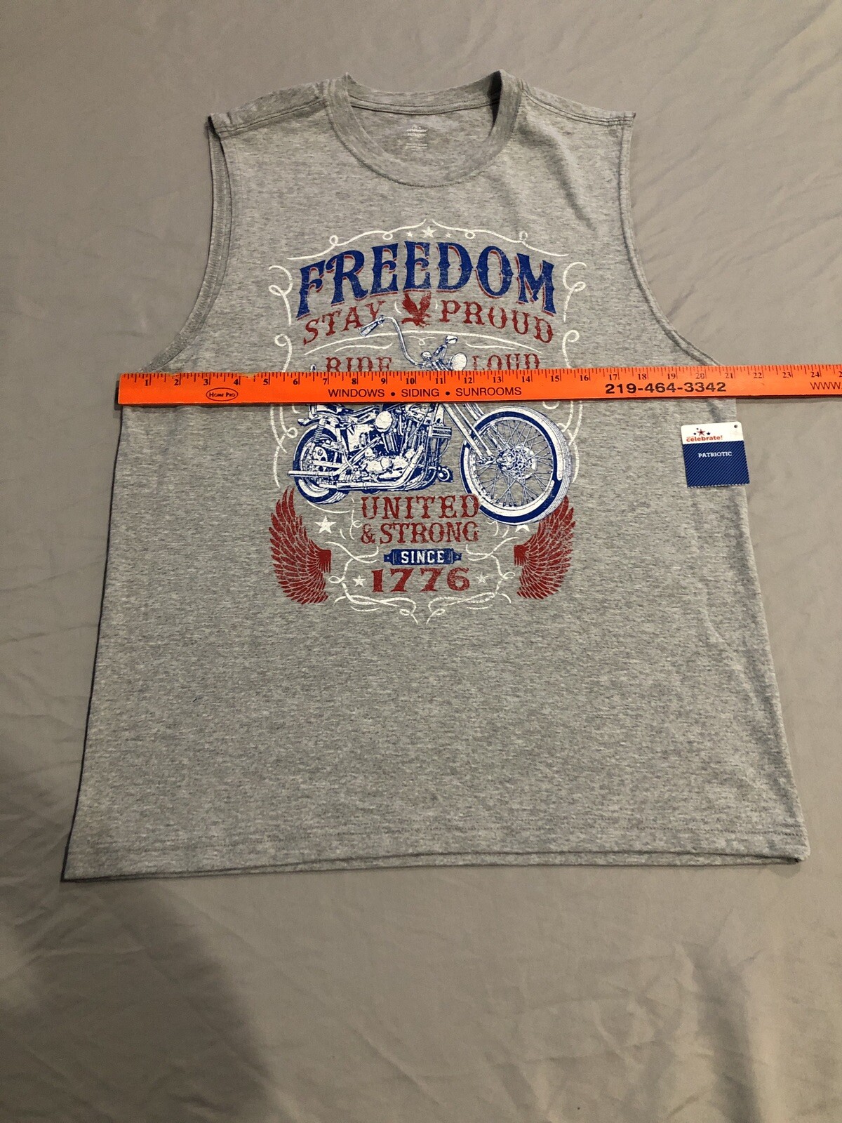 Way To Celebrate! Patriotic Men&rsquo;s Graphic Muscle T-Shirt Size M
