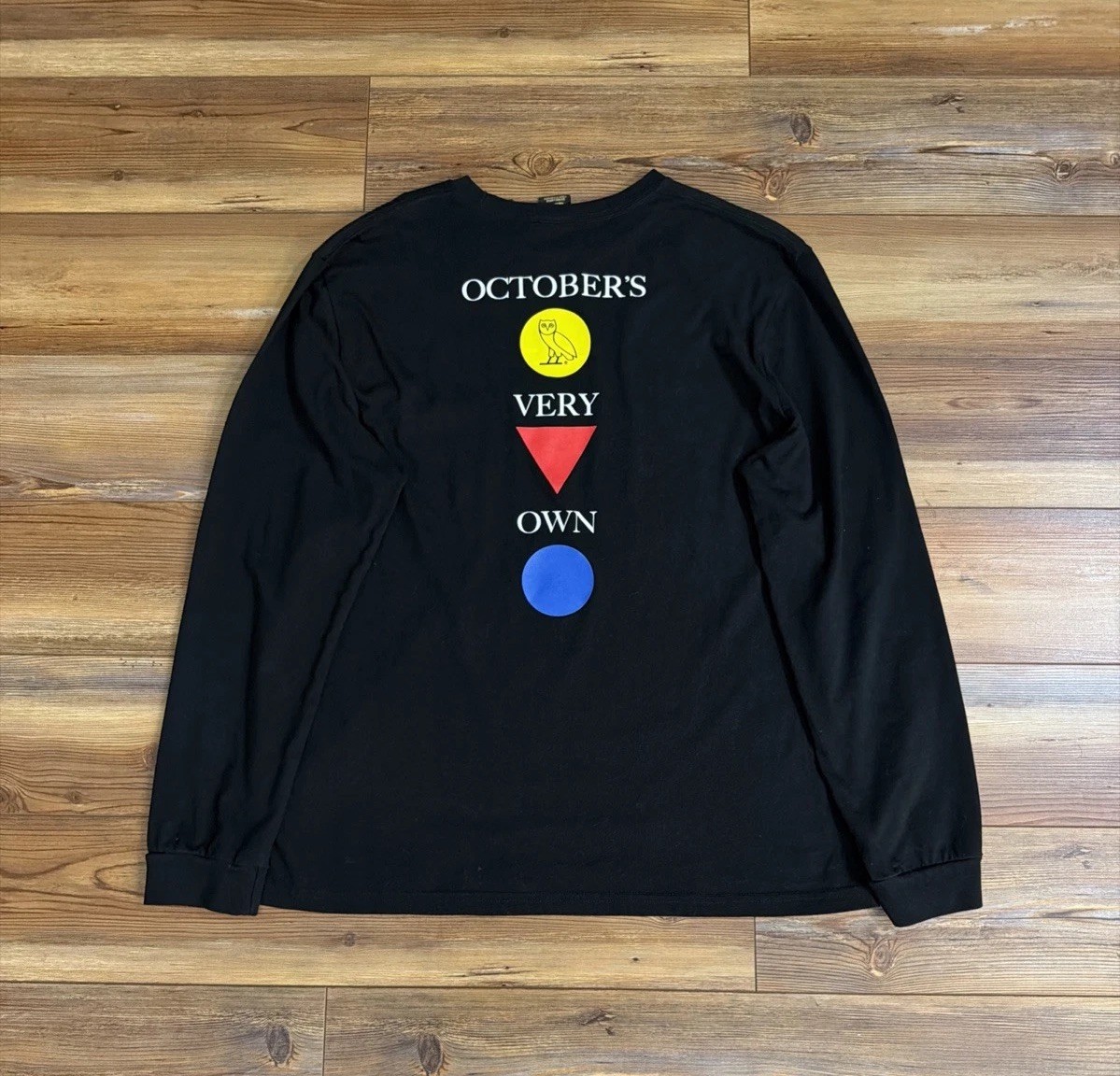 OVO Octobers Very Own Shapes Logo Long Sleeve Shirt Black Size XL Drizzy