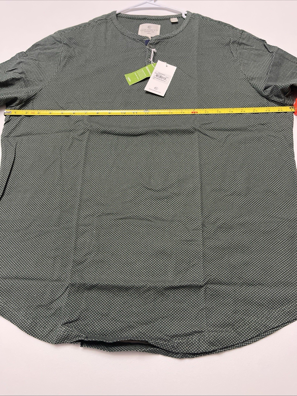 Con.Struct Taupe Engineered Mens Olive Green Long Sleeve Henley Shirt Size XXL