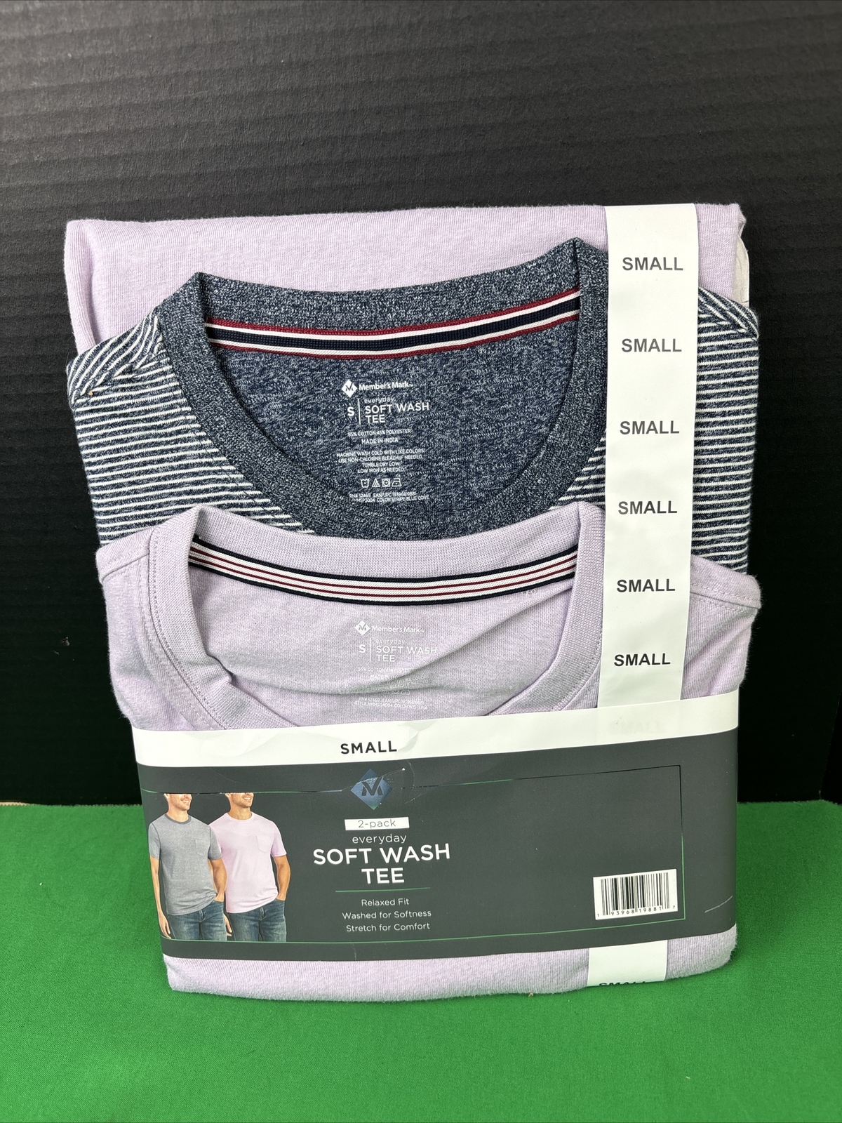 Member&rsquo;s Mark Men&rsquo;s 2-Pack Short Sleeve Everyday Soft Wash Tee Size S Purple