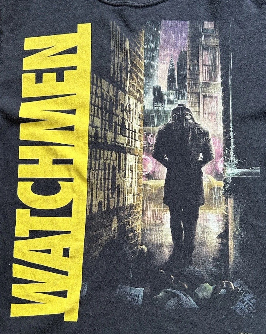 Y2K Watchmen Rorschach T Shirt Men’s Small DC Comics Movie Promo Graphic
