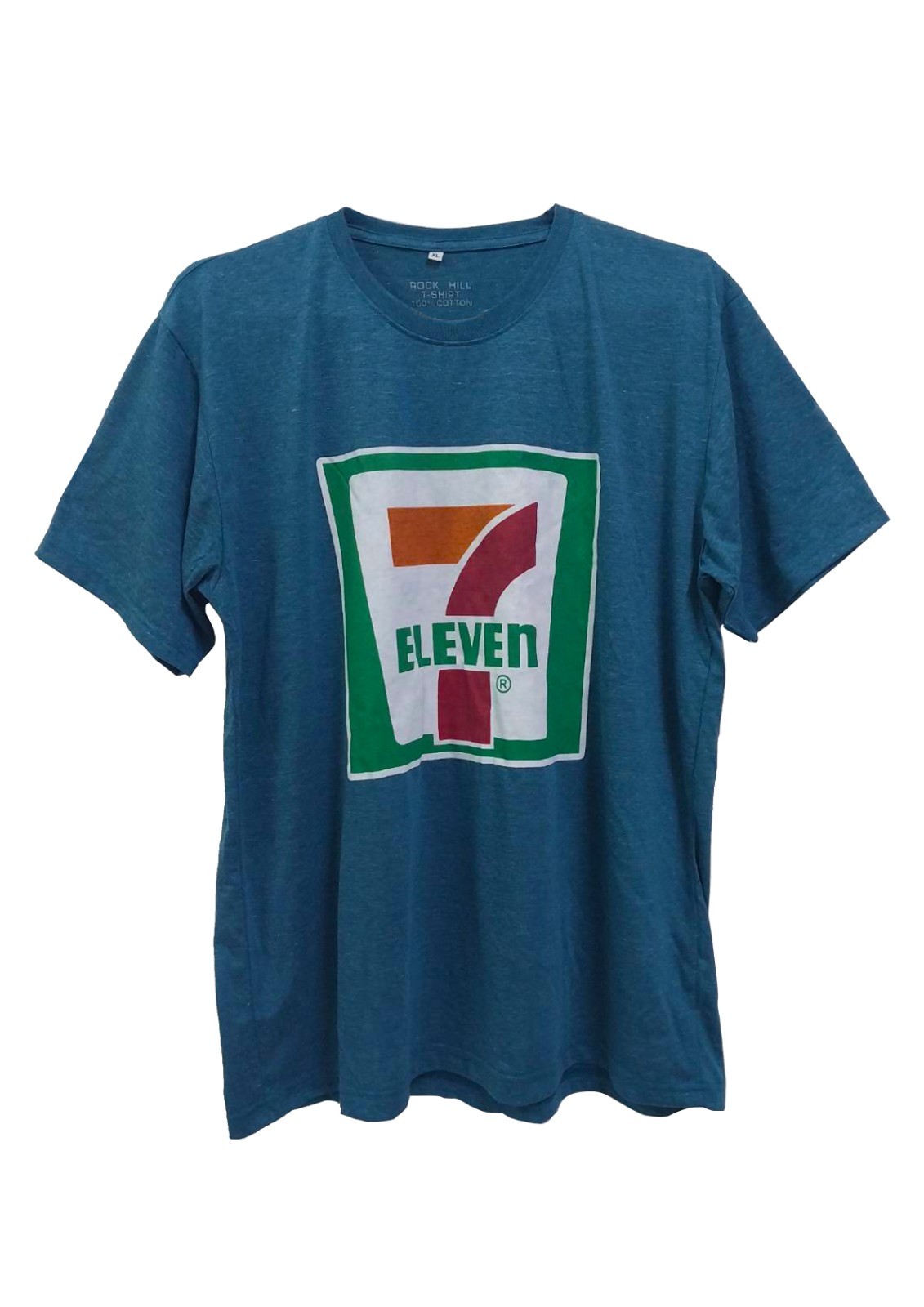 7-11 7-Eleven T-Shirt Heather Blue Size XL 100% Cotton Casual Retro Streetwear