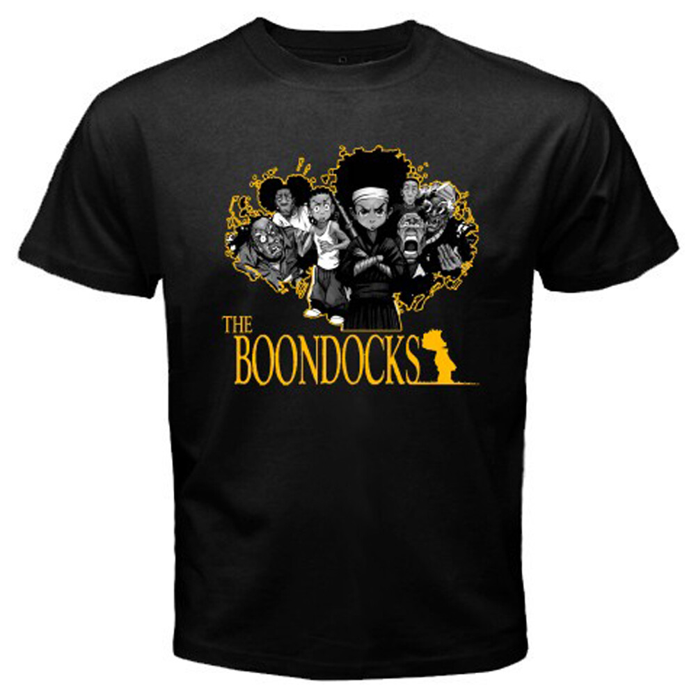 The Boondocks Cartoon TV Show Men&rsquo;s Black T-Shirt Size S-5XL