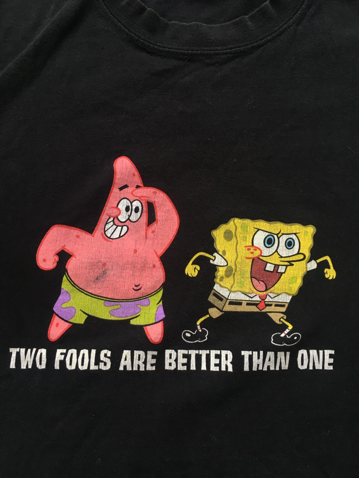 Vintage 2003 Nickelodeon SpongeBob SquarePants Shirt Promo Two Fools 20×26.5