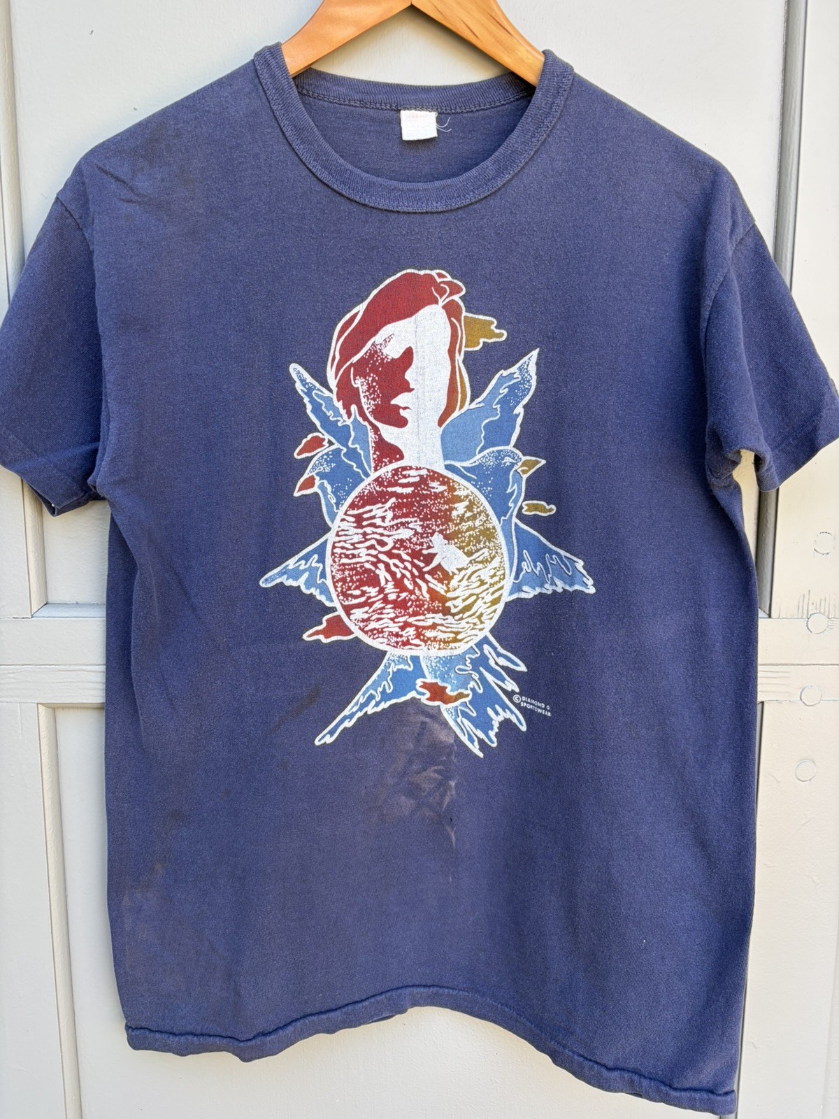 VTG 70s California Surf / Surfing Distressed Faded Wave Master T-Shirt M