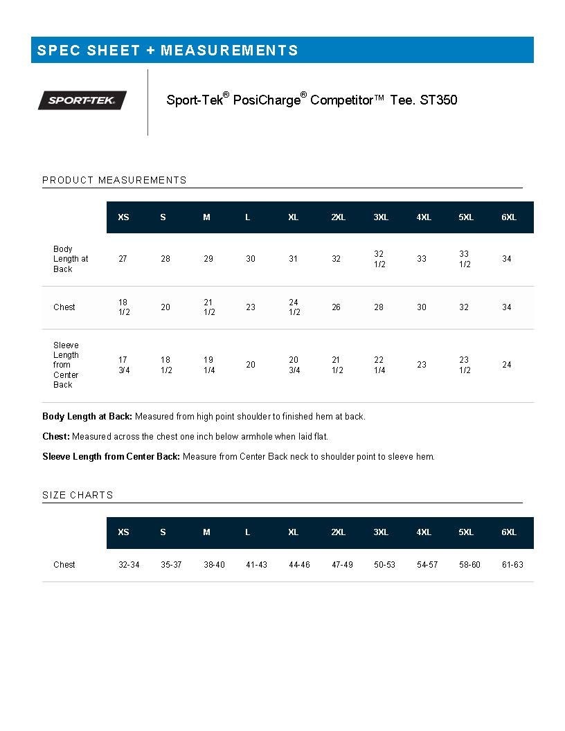 Sport-Tek ST350 Men&rsquo;s Polyester Short Sleeve Dri Fit PosiCharge Workout T-Shirt