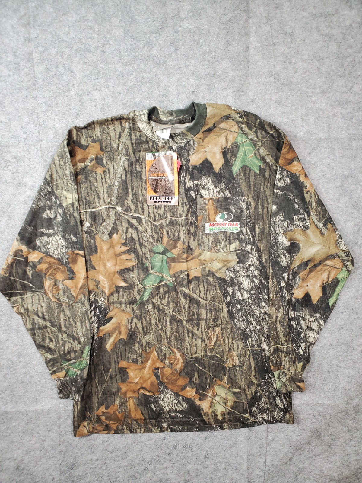 NWT Vintage Jerzees Mossy Oak Shirt Mens L Break Up Camo Long Sleeve Y2K 90s
