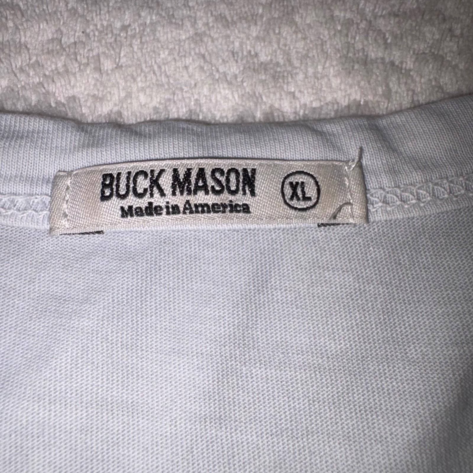BUCK MASON Slub Classic Tee Men XL Blue Gray Straight Hem Cotton