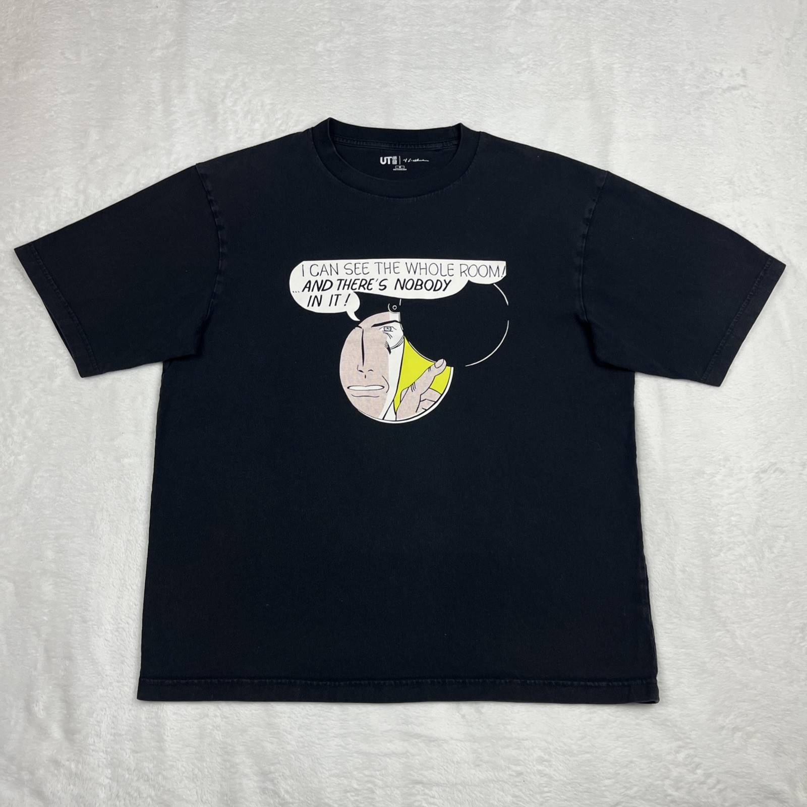 Uniqlo X Roy Lichtenstein Art T Shirt Men’s Size Medium Black Comic Funny