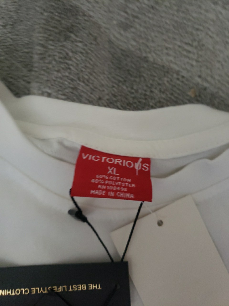 Mens Victorious White Textured White Xl Tshirt Boot Print
